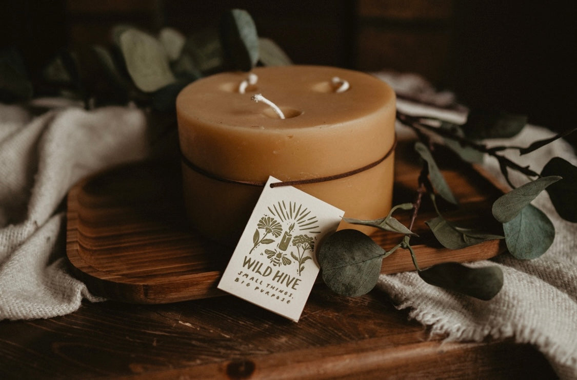 3 Wick Beeswax Candle
