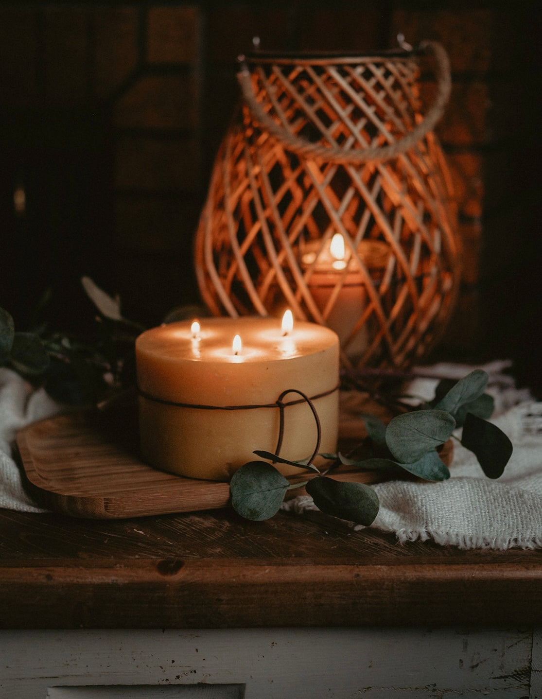 3 Wick Beeswax Candle