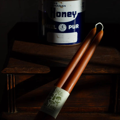 Yellow Beeswax and Earth Pigment Taper Bundle